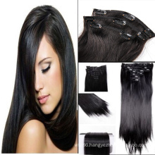 2015 New silky straight clip in hair extensions for black women&african americans
